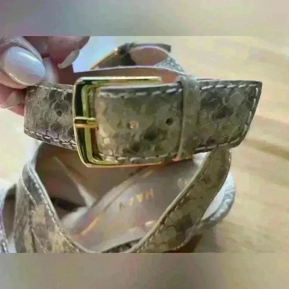 NWOB Cole Haan Reina Snakeskin Leather Ankle Strap Sandal Size 5 - Picture 6 of 8